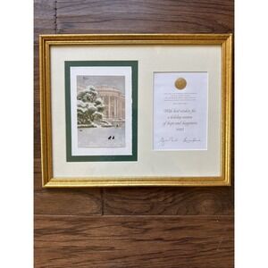 George W. Bush President White House Christmas Card 2005 Museum Framed